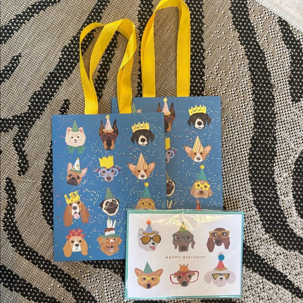🆕Papyrus Doggie Bags And Birthday Greeting Card Bundle